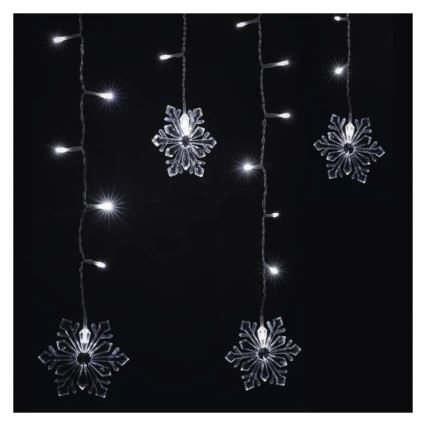 Cortina LED de Natal 60xLED/1,35W 635x50 cm branco frio