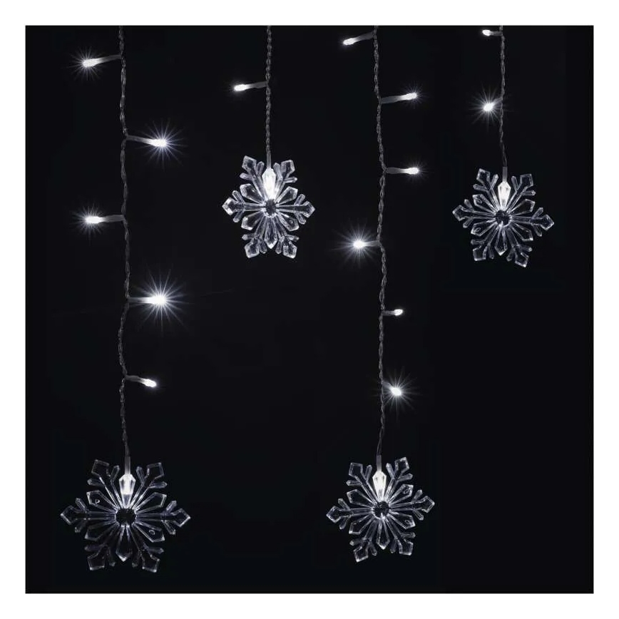 Cortina LED de Natal 60xLED/1,35W 635x50 cm branco frio