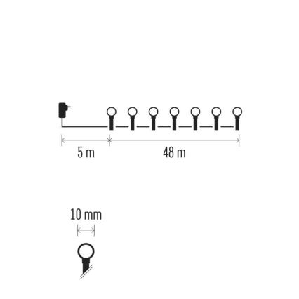 Cortina LED de Natal 60xLED/1,35W 635x50 cm branco frio
