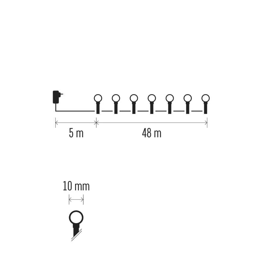 Cortina LED de Natal 60xLED/1,35W 635x50 cm branco frio