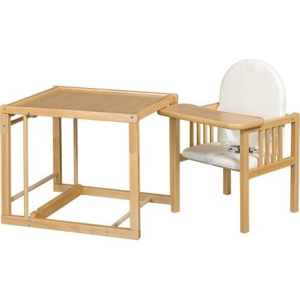 COSING - Cadeira de refeição infantil 2 em 1 Viktoria faia/creme
