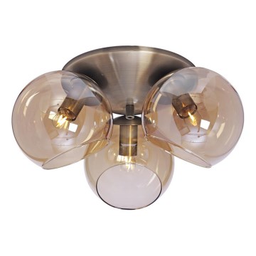 Cottex - Candeeiro de tecto CAPELLA 3xE14/40W/230V Ø 37 cm fumado/castanho