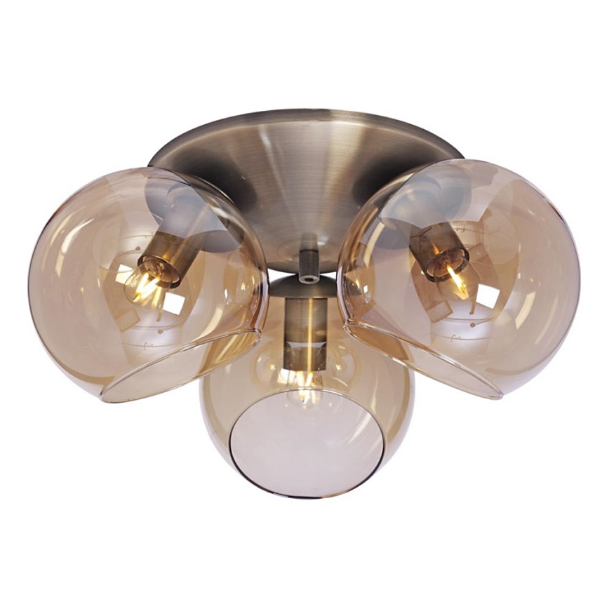 Cottex - Candeeiro de tecto CAPELLA 3xE14/40W/230V Ø 37 cm fumado/castanho