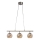 Cottex - Lustre suspenso com cabo CAPELLA 3xE14/40W/230V fumado/castanho