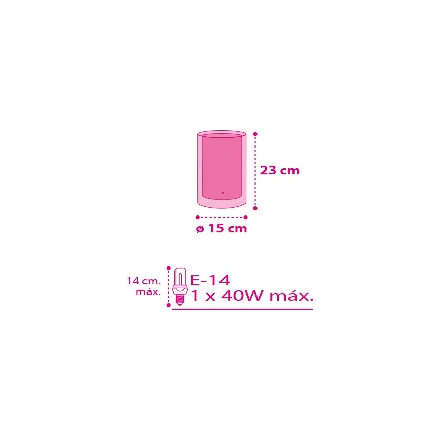 Dalber 41181 - Lâmpada de mesa CUORE 1xE14/40W/230V