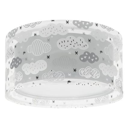 Dalber 41416E - Iluminação de teto de criança CLOUDS 2xE27/60W/230V cinzento