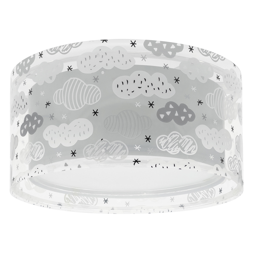 Dalber 41416E - Iluminação de teto de criança CLOUDS 2xE27/60W/230V cinzento