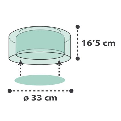 Dalber 41416H - Iluminação de teto de criança CLOUDS 2xE27/60W/230V verde