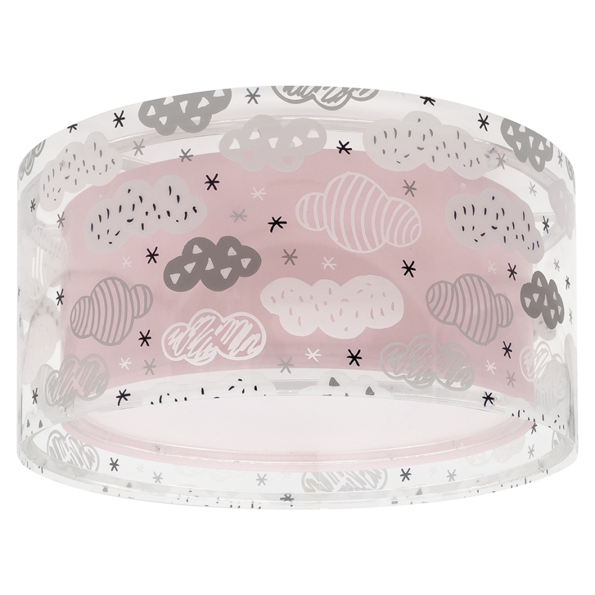 Dalber 41416S - Iluminação de teto de criança CLOUDS 2xE27/60W/230V rosa
