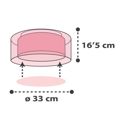Dalber 41416S - Iluminação de teto de criança CLOUDS 2xE27/60W/230V rosa