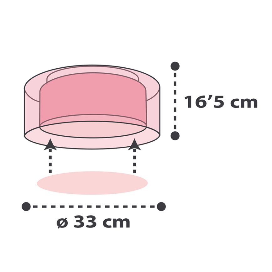 Dalber 41416S - Iluminação de teto de criança CLOUDS 2xE27/60W/230V rosa