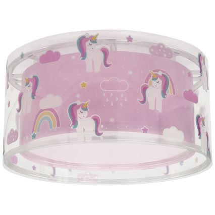 Dalber 41596 - Iluminação de teto de criança UNICORNS 2xE27/60W/230V