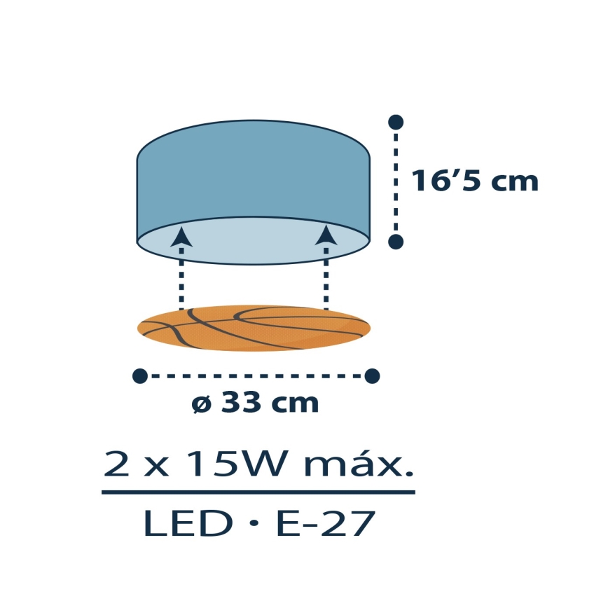 Dalber 41746 - Iluminação de teto de criança BASKET 2xE27/15W/230V