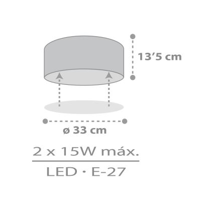 Dalber 42006E - Iluminação de teto para crianças COLOR LIGHT 2xE27/15W/230V branco