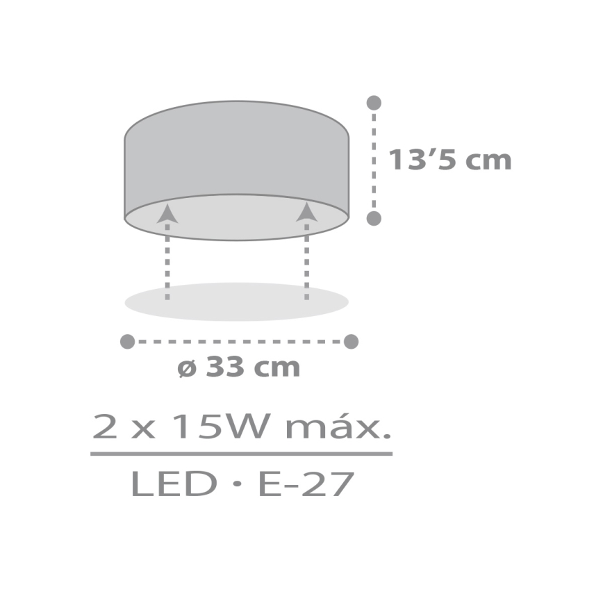Dalber 42006E - Iluminação de teto para crianças COLOR LIGHT 2xE27/15W/230V branco