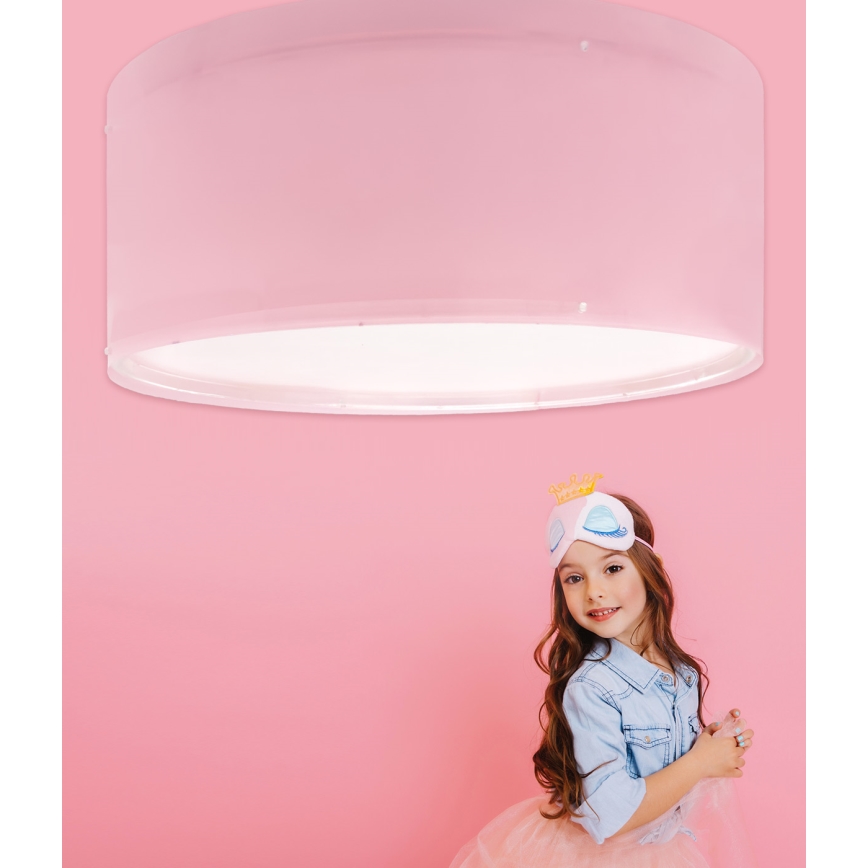 Dalber 42006S - Iluminação de teto para crianças COLOR LIGHT 2xE27/15W/230V rosa