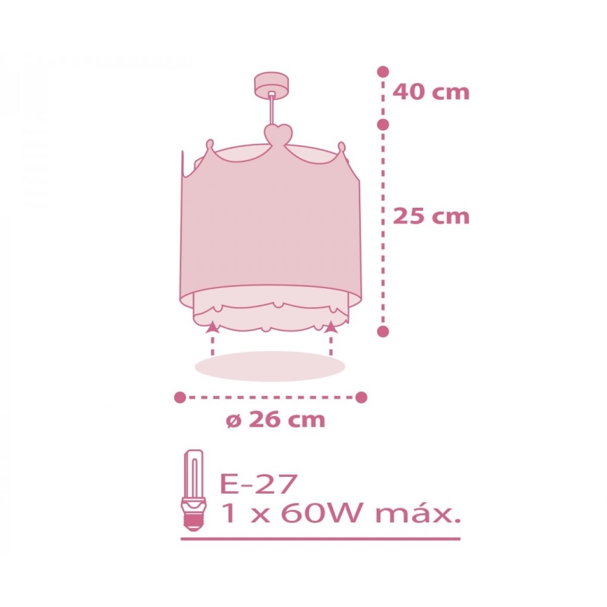 Dalber 61102 - Candelabro de criança LITTLE QUEEN 1xE27/60W/230V
