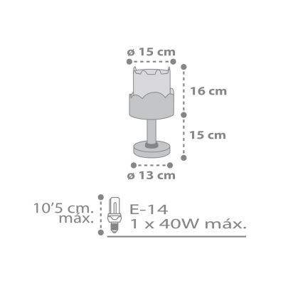 Dalber 61151S - Candeeiro de criança BUNNY 1xE14/40W/230V laranja