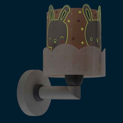 Dalber 61159S - Iluminação de parede de criança BUNNY 1xE27/60W/230V laranja
