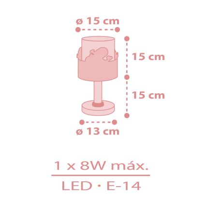 Dalber 61171S - Candeeiro de criança WHALE DREAMS 1xE14/8W/230V rosa