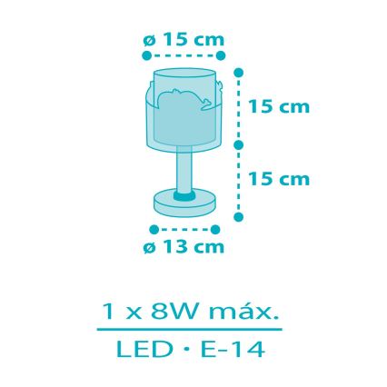Dalber 61171T - Candeeiro de criança WHALE DREAMS 1xE14/8W/230V azul