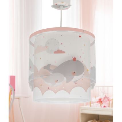 Dalber 61172S - Candelabro de criança WHALE DREAMS 1xE27/15W/230V rosa