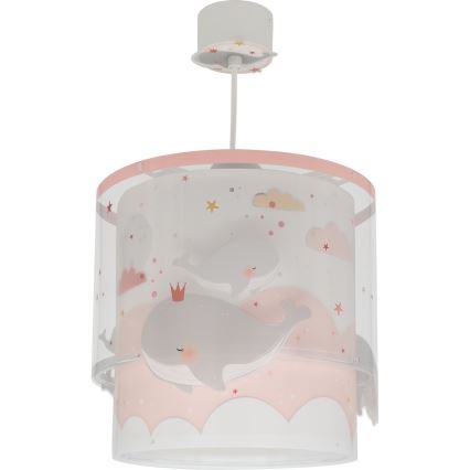 Dalber 61172S - Candelabro de criança WHALE DREAMS 1xE27/15W/230V rosa
