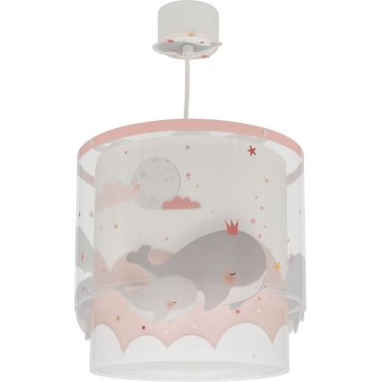 Dalber 61172S - Candelabro de criança WHALE DREAMS 1xE27/15W/230V rosa