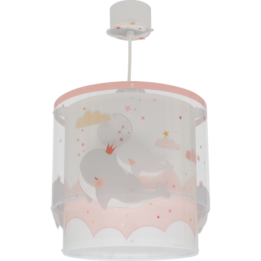 Dalber 61172S - Candelabro de criança WHALE DREAMS 1xE27/15W/230V rosa