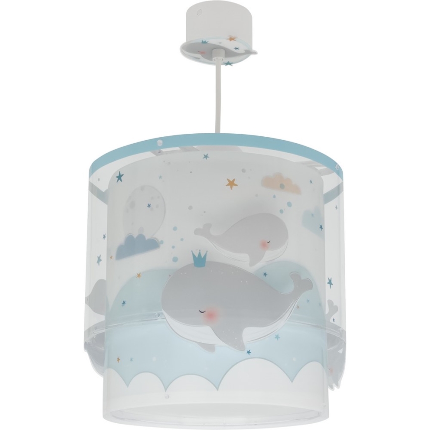 Dalber 61172T - Candelabro de criança WHALE DREAMS 1xE27/15W/230V azul