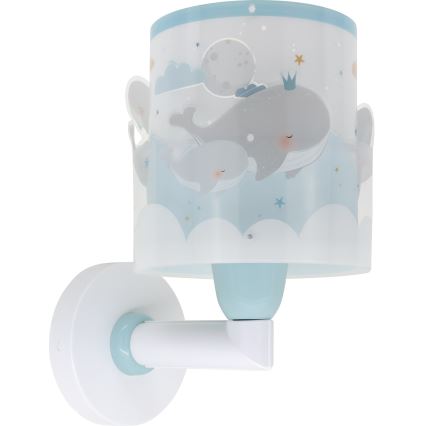 Dalber 61179T - Iluminação de parede de criança WHALE DREAMS 1xE27/15W/230V azul
