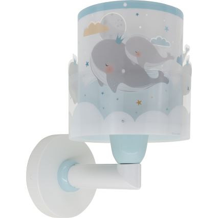 Dalber 61179T - Iluminação de parede de criança WHALE DREAMS 1xE27/15W/230V azul