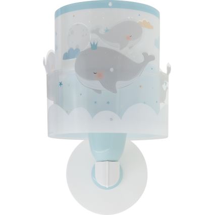 Dalber 61179T - Iluminação de parede de criança WHALE DREAMS 1xE27/15W/230V azul