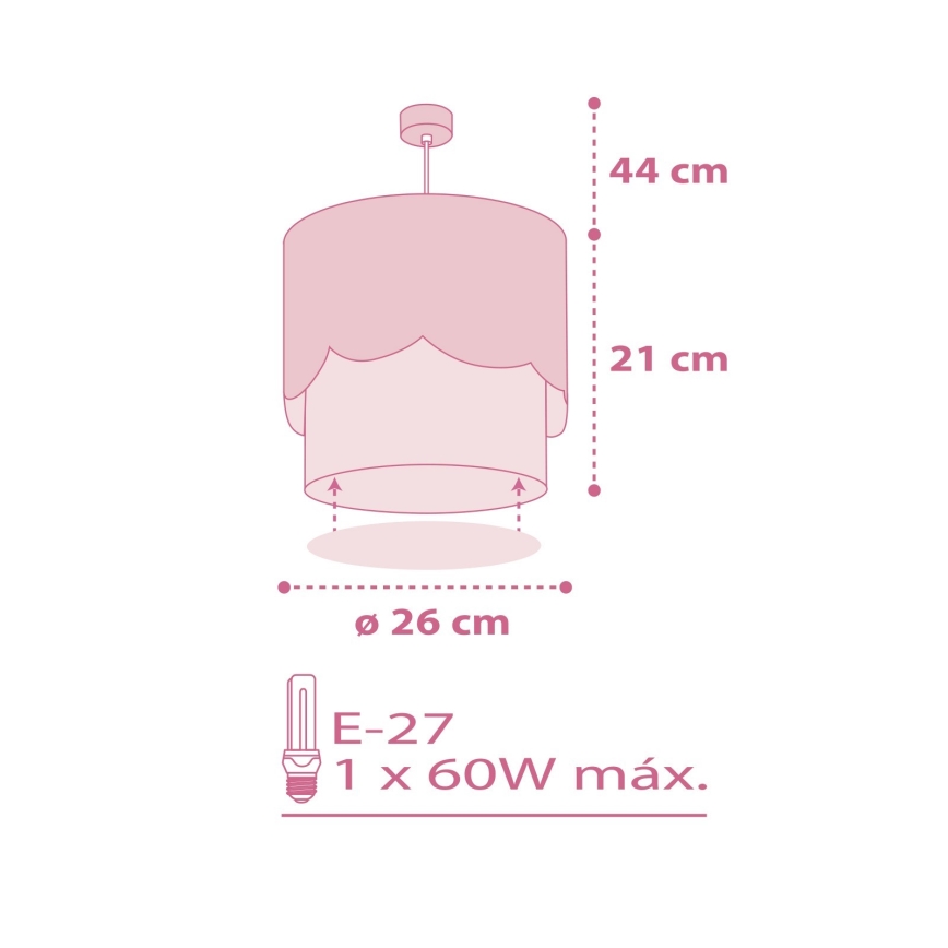 Dalber 61232S - Candelabro de criança MOON 1xE27/60W/230V