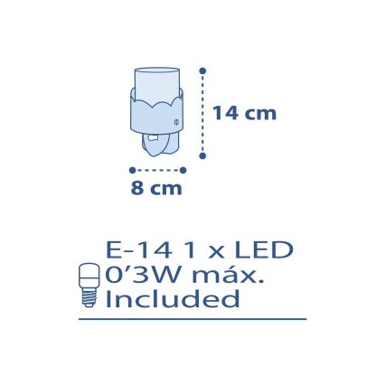 Dalber 61235T - Candeeiro pequeno LED para tomada MOON 1xE14/0,3W/230V
