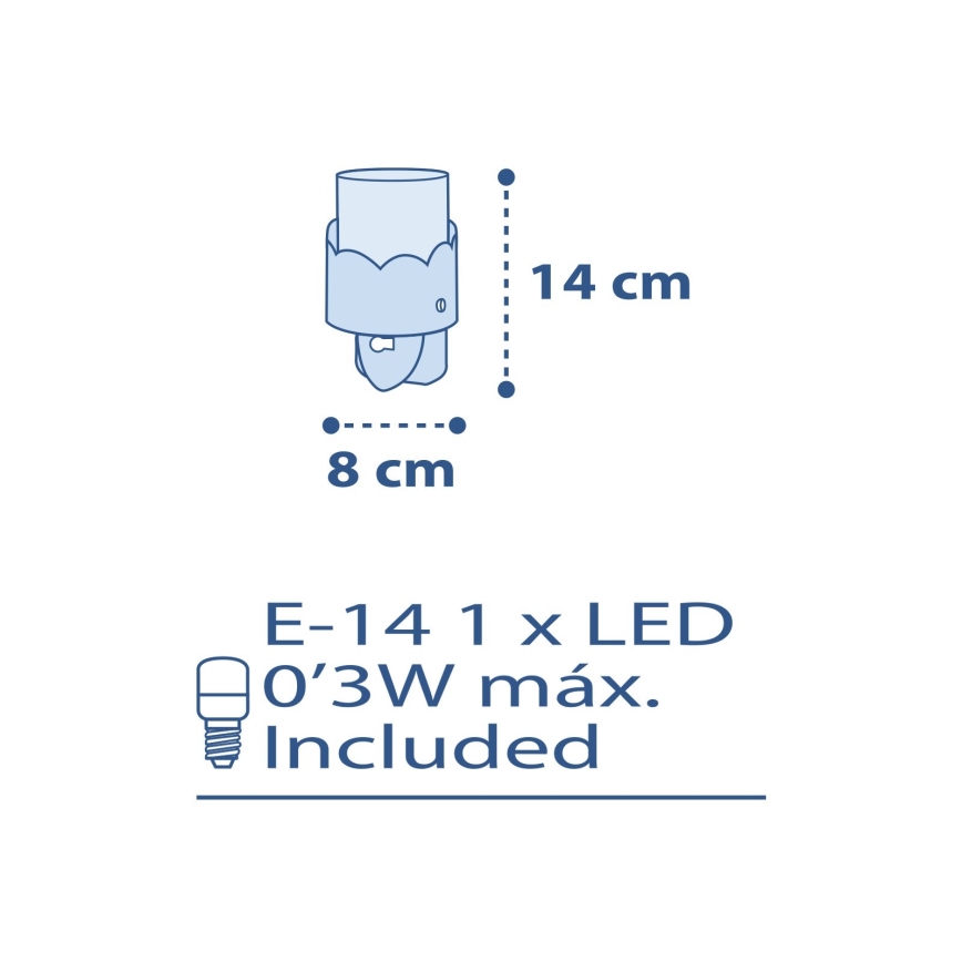 Dalber 61235T - Candeeiro pequeno LED para tomada MOON 1xE14/0,3W/230V