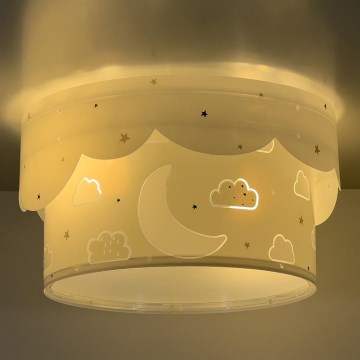 Dalber 61236E - Iluminação de teto de criança MOON 2xE27/60W/230V cinzento