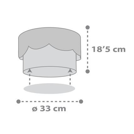Dalber 61236E - Iluminação de teto de criança MOON 2xE27/60W/230V cinzento