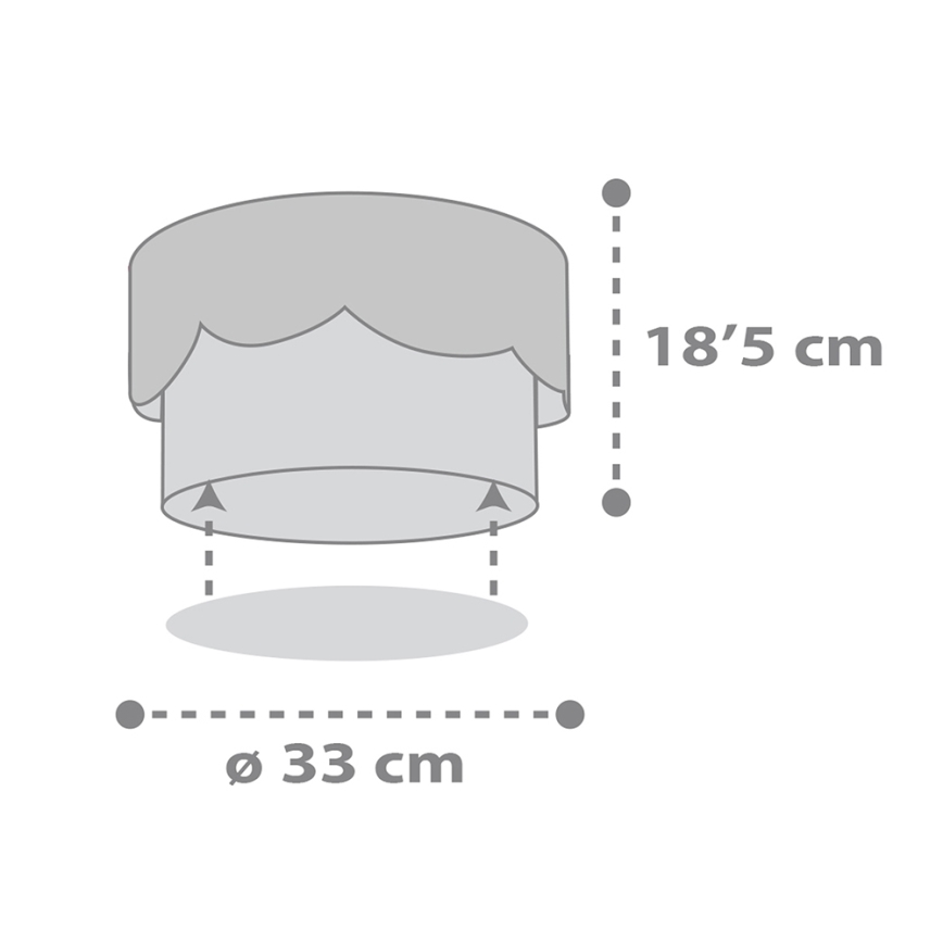 Dalber 61236E - Iluminação de teto de criança MOON 2xE27/60W/230V cinzento
