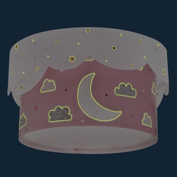 Dalber 61236S - Iluminação de teto de criança MOON 2xE27/60W/230V rosa