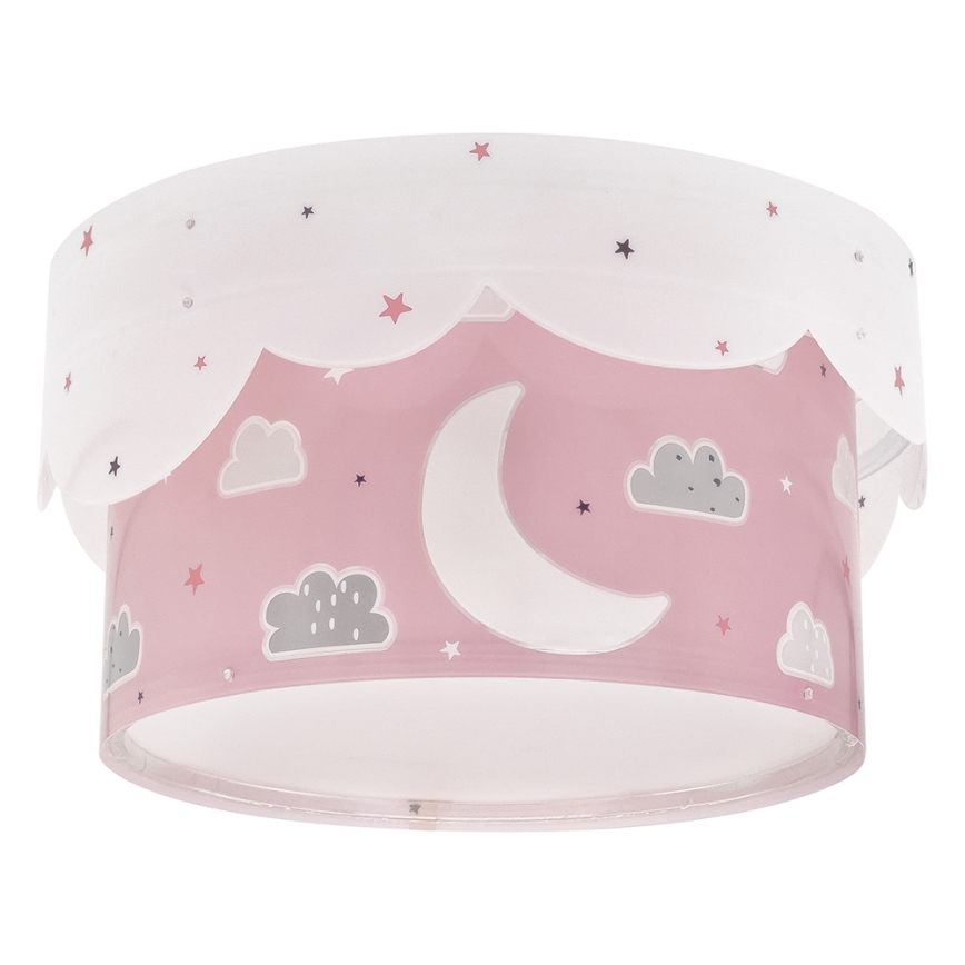 Dalber 61236S - Iluminação de teto de criança MOON 2xE27/60W/230V rosa