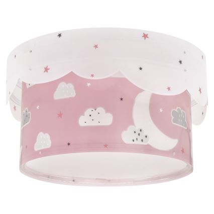 Dalber 61236S - Iluminação de teto de criança MOON 2xE27/60W/230V rosa