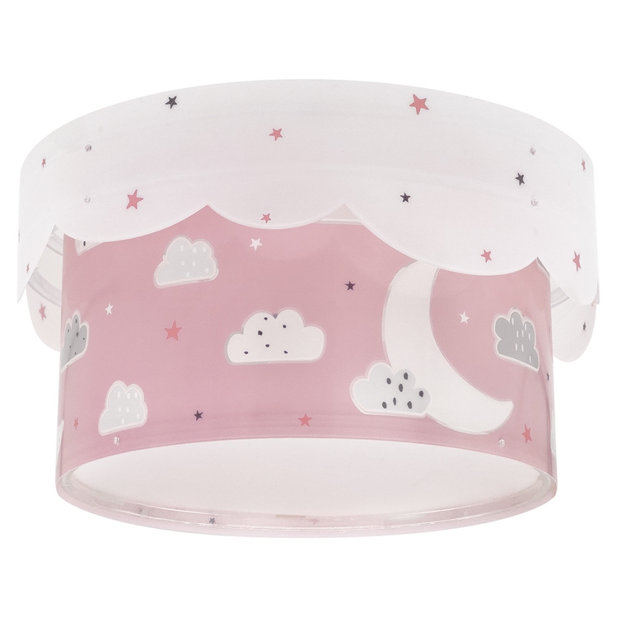 Dalber 61236S - Iluminação de teto de criança MOON 2xE27/60W/230V rosa