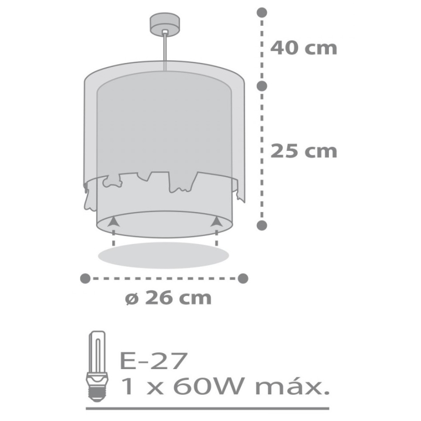 Dalber 61272 - Candelabro de criança LOVING DEER 1xE27/60W/230V