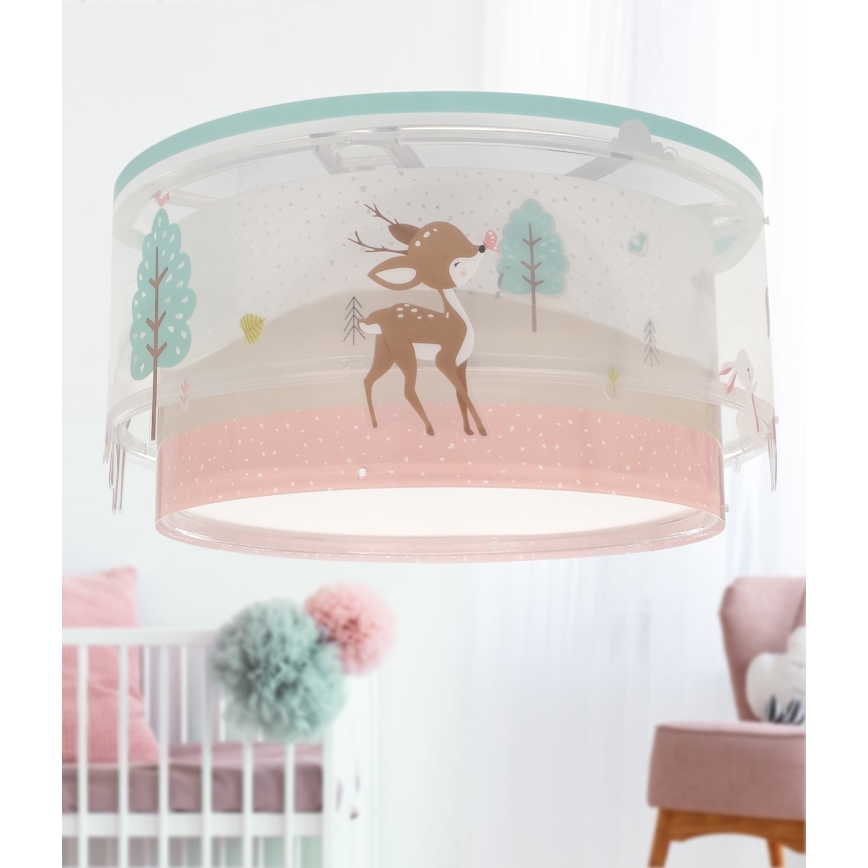 Dalber 61276 - Iluminação de teto de criança LOVING DEER 2xE27/15W/230V