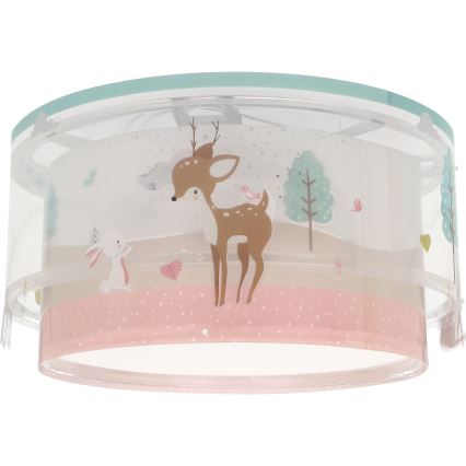 Dalber 61276 - Iluminação de teto de criança LOVING DEER 2xE27/15W/230V