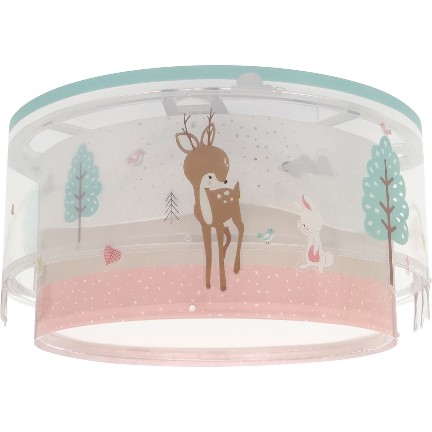 Dalber 61276 - Iluminação de teto de criança LOVING DEER 2xE27/15W/230V