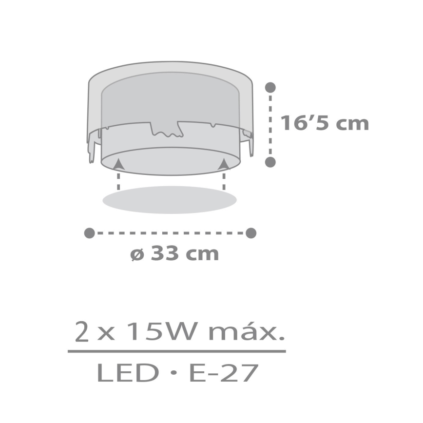 Dalber 61276 - Iluminação de teto de criança LOVING DEER 2xE27/15W/230V