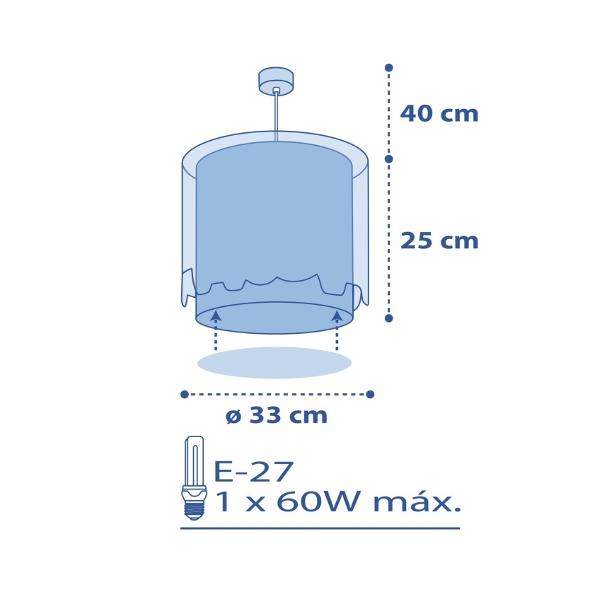 Dalber 61332T - Candelabro de criança LITTLE ELEFANTE 1xE27/60W/230V