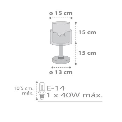 Dalber 61681 - Lâmpada de criança BABY TRAVEL 1xE14/40W/230V